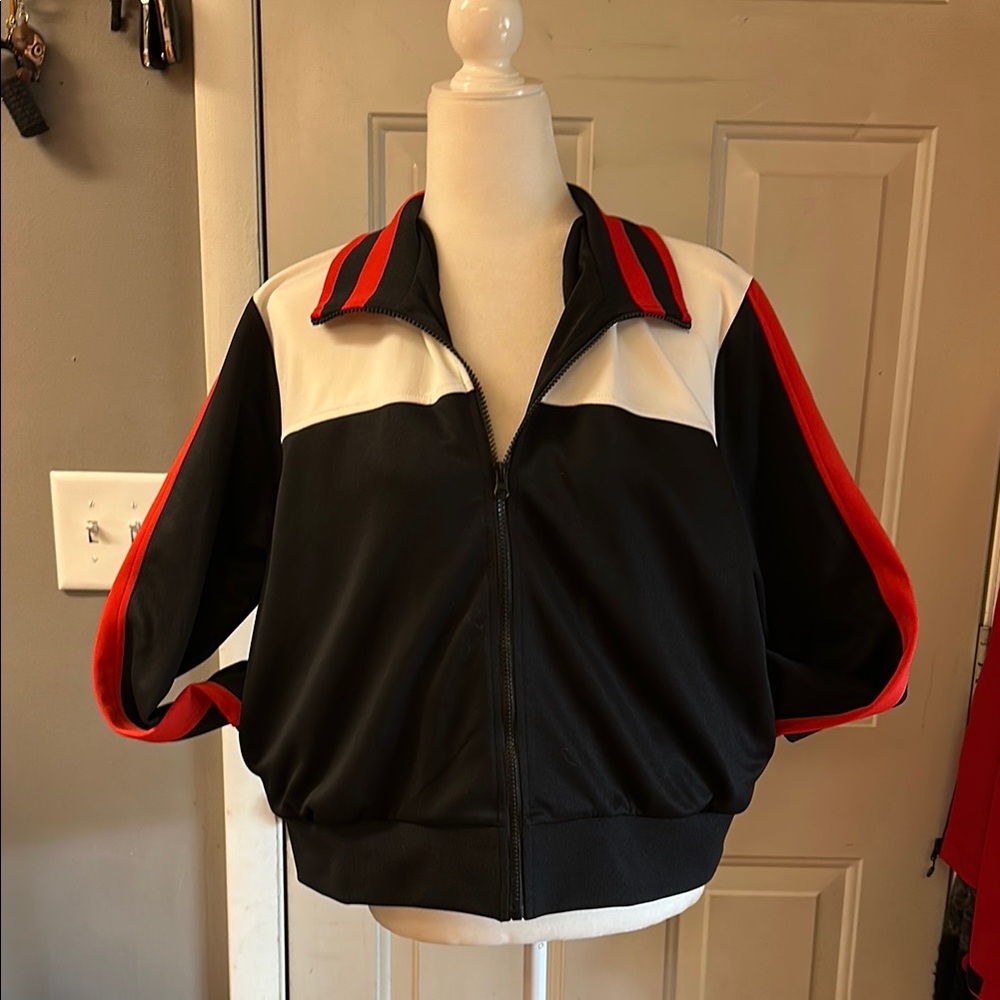 Wild Fable Black and Red Bomber Jacket Sporty Design